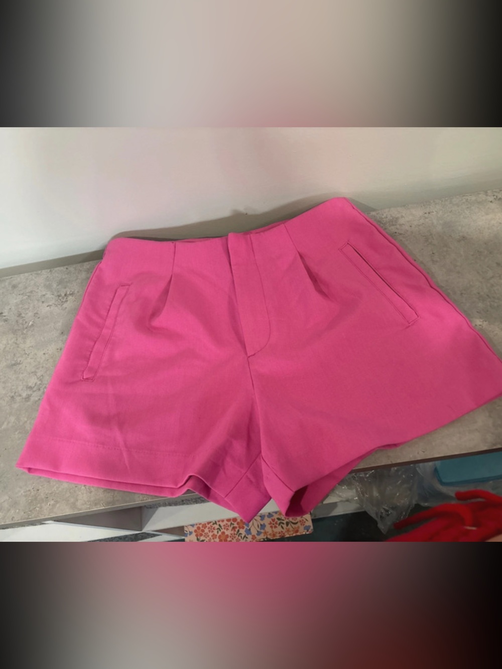 a new day Bright Hot Pink High-Waist Tailored Shorts
